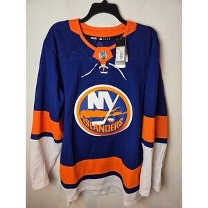 Adidas New York Islanders Hockey Jersey Royal Orange White Men's Size 52